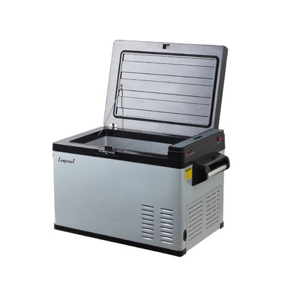 Refrigerador portátil de compresión de CA y CC con puerta de vidrio única para acampar y viajar -20 10 C