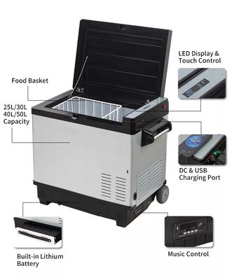 Refrigerador portátil de 30L con doble puerta y batería LFP