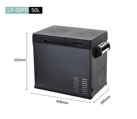 Potente refrigerador de automóvil de doble control de temperatura de 50L para acampar con energía solar