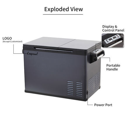 Potente refrigerador de automóvil de doble control de temperatura de 50L para acampar con energía solar