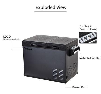 Refrigerador para automóviles de capacidad neta de 30L con doble temperatura y aislamiento C5H10/C-pentano