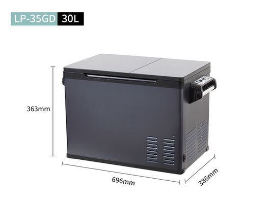 Refrigerador para automóviles de capacidad neta de 30L con doble temperatura y aislamiento C5H10/C-pentano