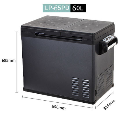 Refrigerador de automóvil de alta capacidad de 60L de enfriamiento rápido con doble temperatura y doble control