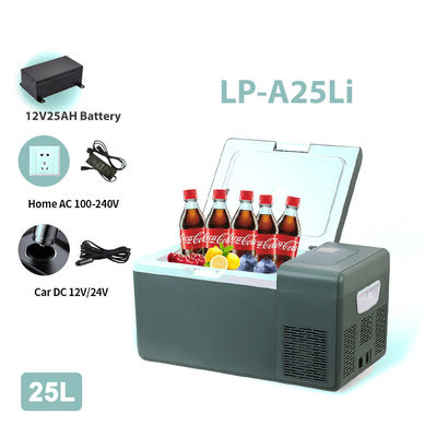 Compacto y ligero refrigerador de auto de 25L con batería de litio incorporada