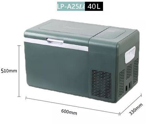 Refrigerador de viaje Carga solar y batería de litio incorporada Refrigerador congelador de automóviles 40L